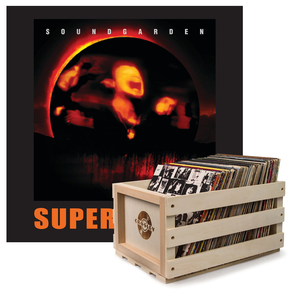 Crosley Record Storage Crate & Soundgarden Superunknown - Double Vinyl Album Bundle V398-UM-B002047601-B