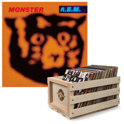 Crosley Record Storage Crate & R.E.M - Monster - Double Vinyl Album Bundle V398-UM-CR00239-B