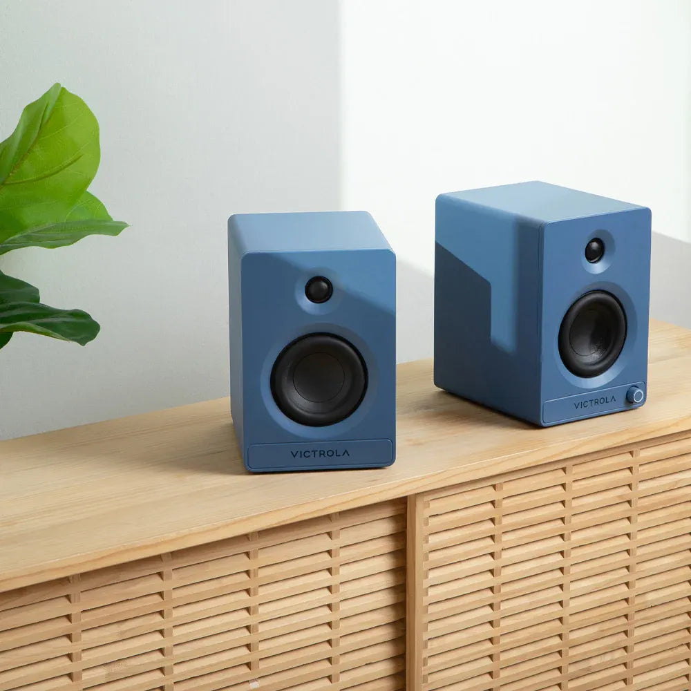 Victrola Tempo Bookshelf Speakers - Blue V398-VPS-400-BLU-INT