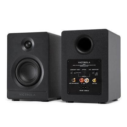 Victrola Automatic Turntable + Victrola Tempo Bookshelf Speakers Bundle - Black V398-VPT-800-BLK-BUN