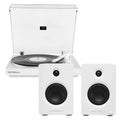 Victrola Automatic Turntable + Victrola Tempo Bookshelf Speakers Bundle - White V398-VPT-800-WHT-BUN