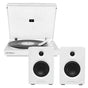 Victrola Automatic Turntable + Victrola Tempo Bookshelf Speakers Bundle - White V398-VPT-800-WHT-BUN