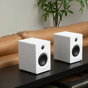 Victrola Automatic Turntable + Victrola Tempo Bookshelf Speakers Bundle - White V398-VPT-800-WHT-BUN