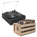 Victrola Eastwood II Turntable - Black + Bundled Record Storage Crate V398-VTA-74-BLK-BSC