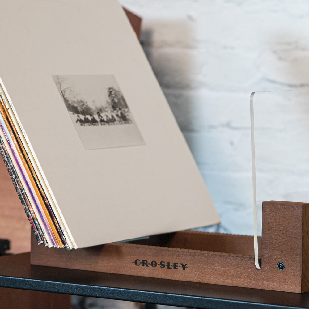 Victrola Eastwood II Turntable - Walnut + Bundled Crosley Record Storage Display Stand V398-VTA-74-WLN-BSS