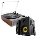 Victrola Eastwood II Turntable - Walnut + Bundled Majority D40X Bluetooth Speakers V398-VTA-74-WLN-MY
