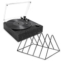 Victrola Eastwood II Turntable - Black + Gadhouse Vinyl Rack Bundle - Black V398-VTR-74-BLK-VR