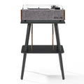 Victrola Eastwood II Turntable - Walnut + Turntable Stand Bundle - Black V398-VTR-74-WLN-ST