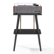 Victrola Eastwood II Turntable - Walnut + Turntable Stand Bundle - Black V398-VTR-74-WLN-ST