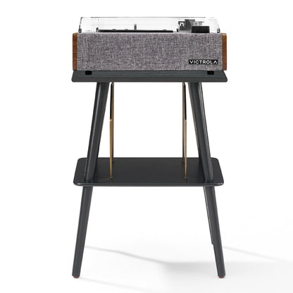 Victrola Eastwood II Turntable - Walnut + Turntable Stand Bundle - Black V398-VTR-74-WLN-ST