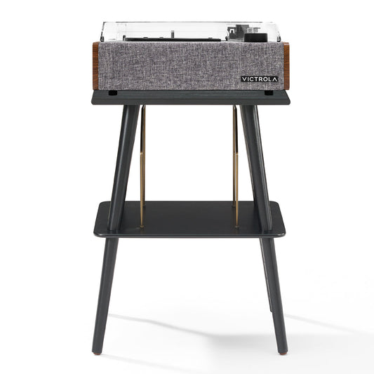 Victrola Eastwood II Turntable - Walnut + Turntable Stand Bundle - Black V398-VTR-74-WLN-ST