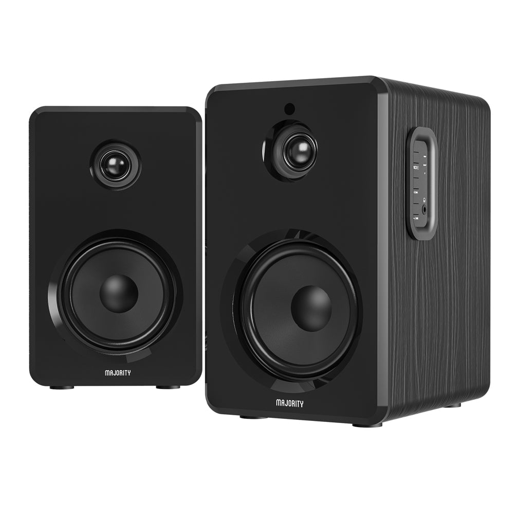 Victrola Revolution Go Turntable - Black + Bundled Majority D40 Bluetooth Speakers V398-VTR-750SB-BLK-MY
