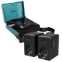 Victrola Revolution Go Turntable - Blue + Bundled Majority D40 Bluetooth Speakers V398-VTR-750SB-BLU-MY