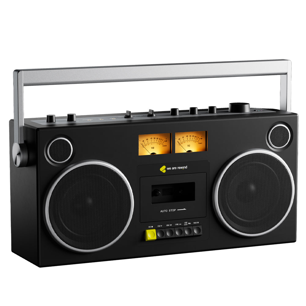 We Are Rewind Getto Blaster Cassette Player & Recorder - Curtis, Black V398-WE-GB-001-B1