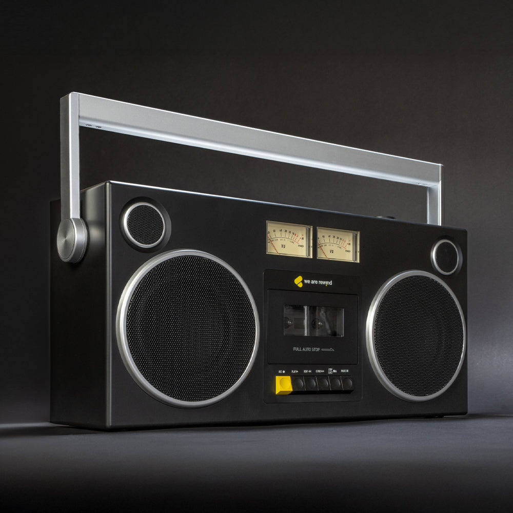 We Are Rewind Getto Blaster Cassette Player & Recorder - Curtis, Black V398-WE-GB-001-B1