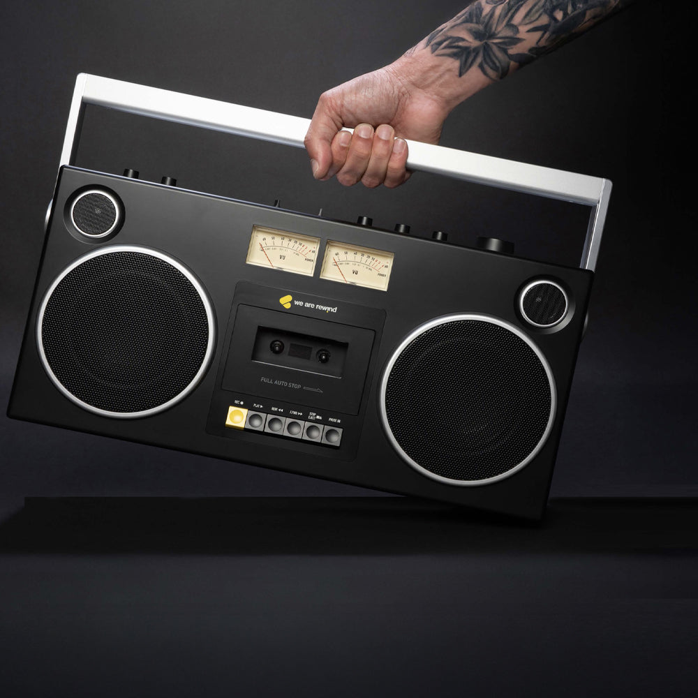 We Are Rewind Getto Blaster Cassette Player & Recorder - Curtis, Black V398-WE-GB-001-B1