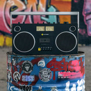 We Are Rewind Getto Blaster Cassette Player & Recorder - Curtis, Black V398-WE-GB-001-B1