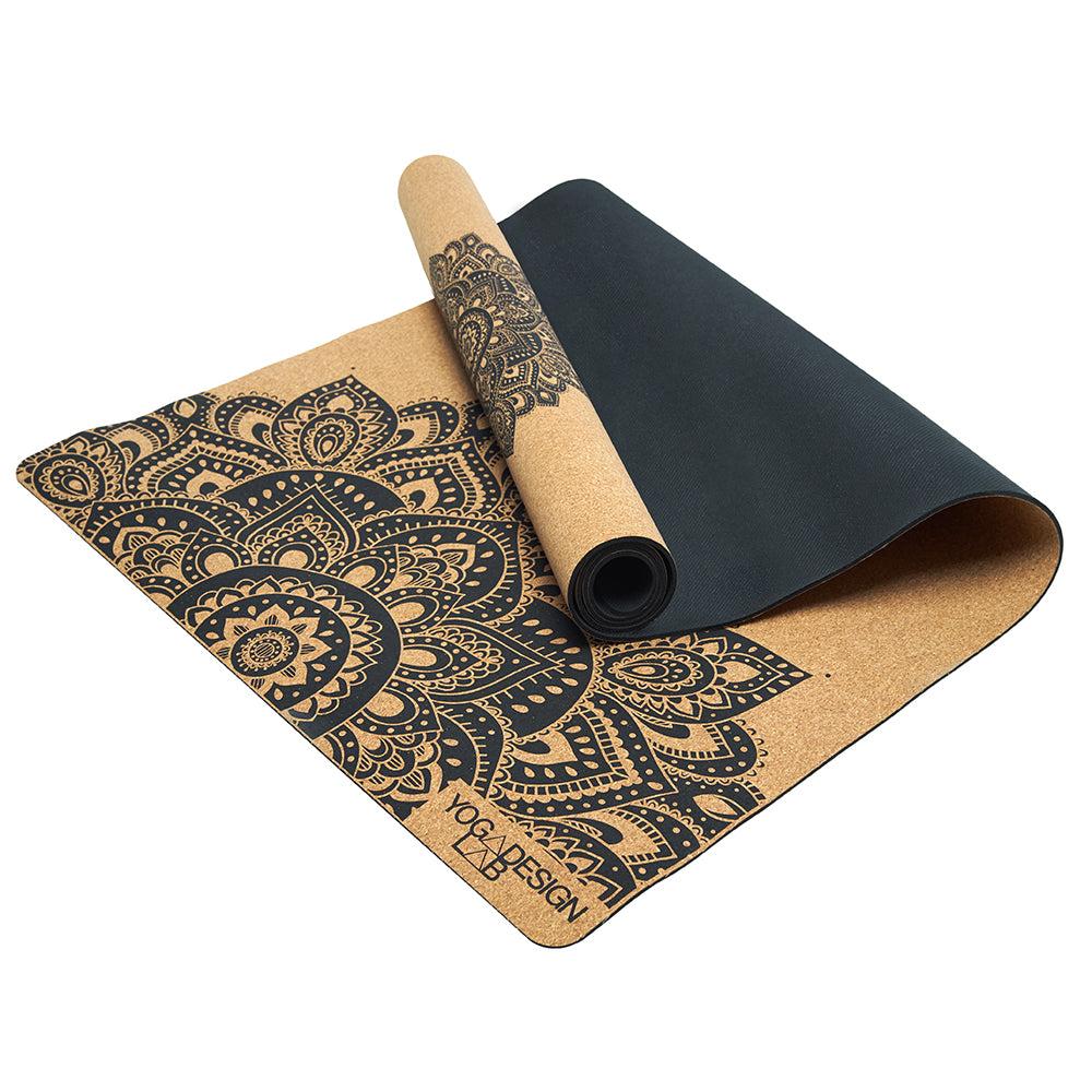 Yoga Design Lab Cork Yoga Mat 1.5mm Mandala Black V398-YDL-CORM-1.5-MANDALA BLACK