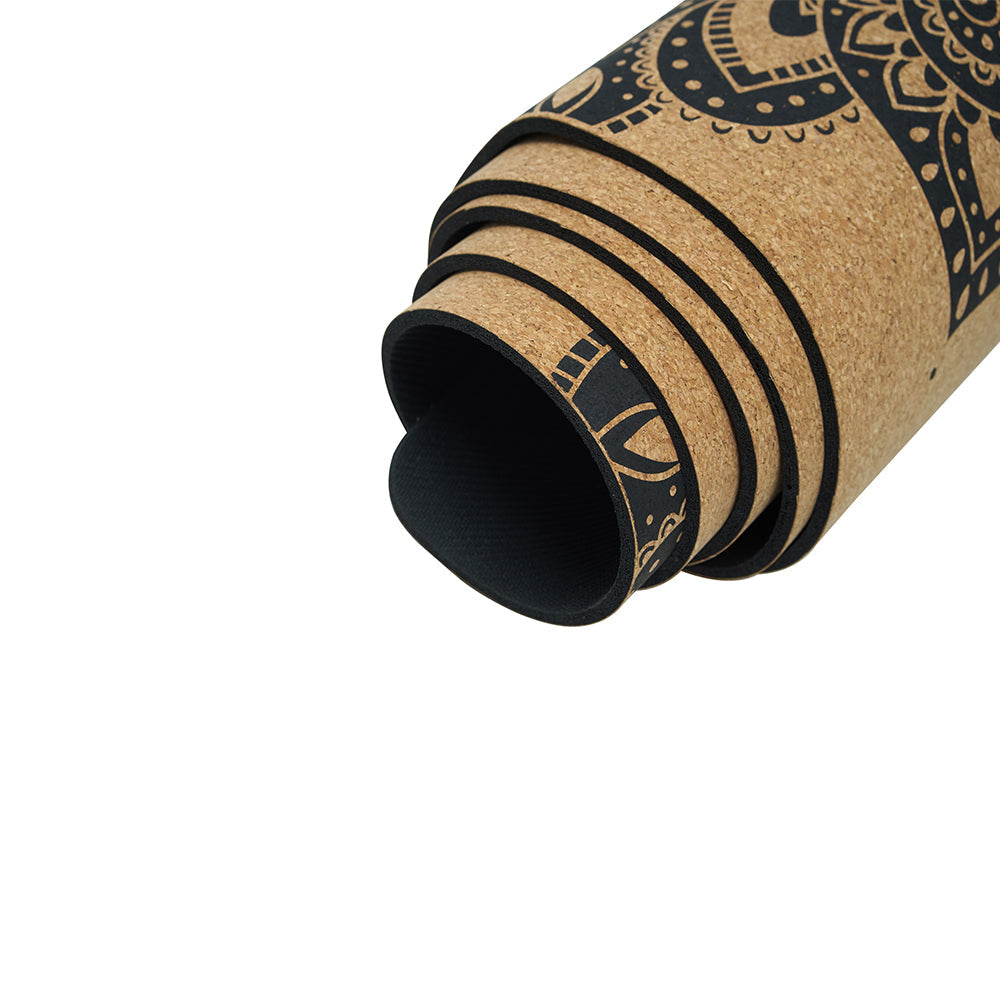 Yoga Design Lab Cork Yoga Mat 3.5mm Mandala Black V398-YDL-CORM-3.5-MANDALA BLACK