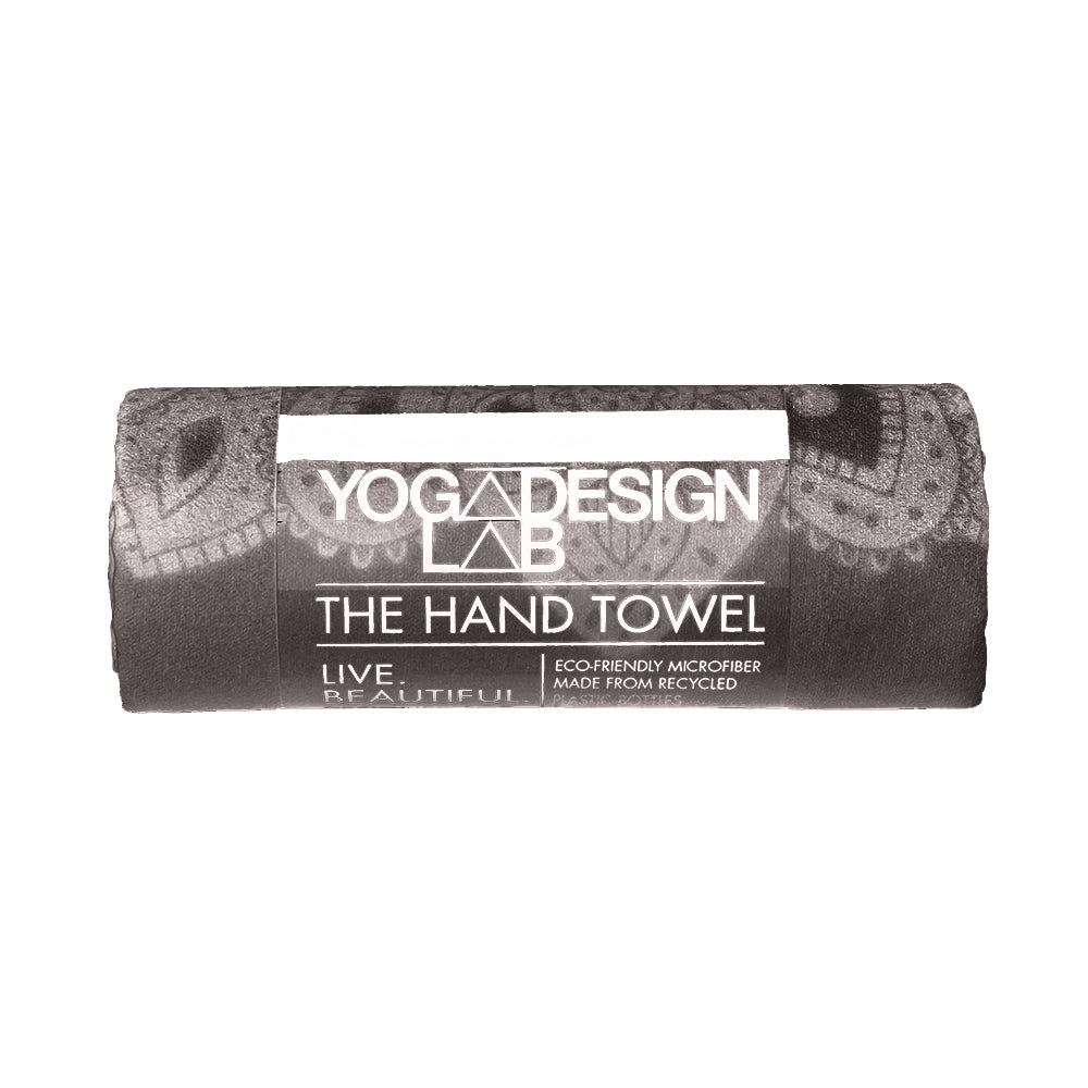 Yoga Design Lab Hand Yoga Towel Mandala Black V398-YDL-HT-MANDALA BLACK
