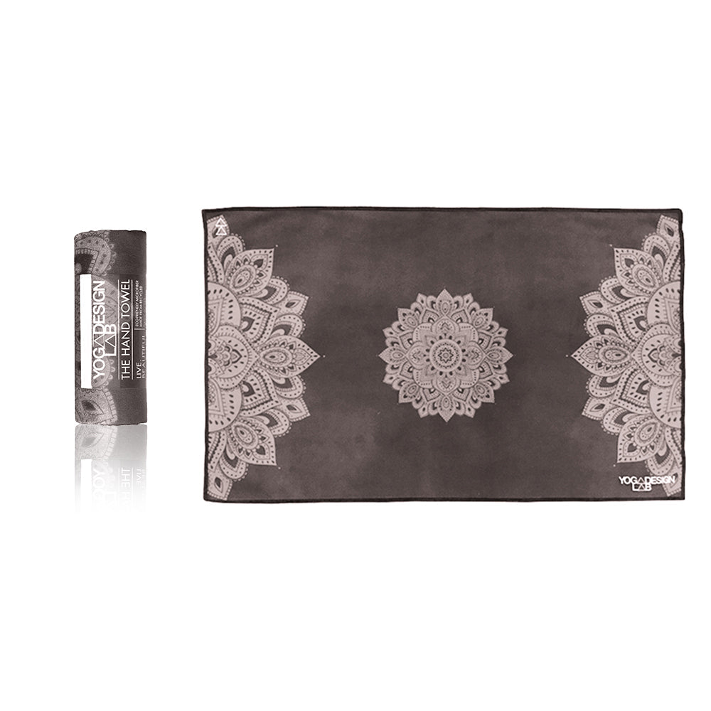 Yoga Design Lab Hand Yoga Towel Mandala Black V398-YDL-HT-MANDALA BLACK