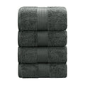 Linenland 4 Piece Cotton Bath Towels Set - Charcoal V406-TOWPAK01CH