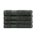 Linenland Bath Towel Set - 4 Piece Cotton Washcloths - Charcoal V406-TOWPAK03CH