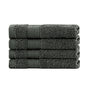 Linenland Bath Towel Set - 4 Piece Cotton Washcloths - Charcoal V406-TOWPAK03CH