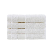 Linenland Bath Towel Set - 4 Piece Cotton Washcloths - White V406-TOWPAK03WH
