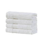Linenland Bath Towel Set - 4 Piece Cotton Washcloths - White V406-TOWPAK03WH