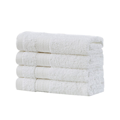 Linenland Bath Towel Set - 4 Piece Cotton Washcloths - White V406-TOWPAK03WH