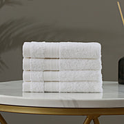 Linenland Bath Towel Set - 4 Piece Cotton Washcloths - White V406-TOWPAK03WH