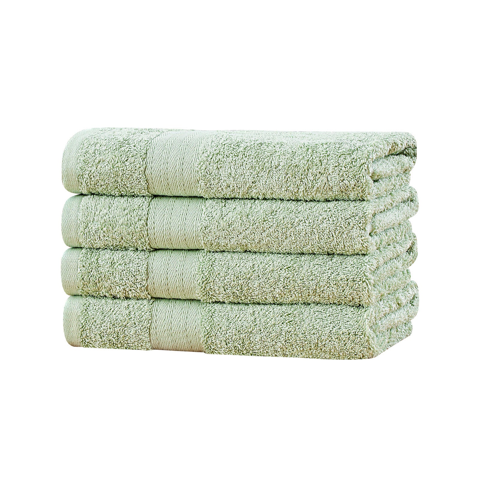 Linenland Bath Towel 4 Piece Cotton Hand Towels Set - Sage Green V406-TOWPAK04GR