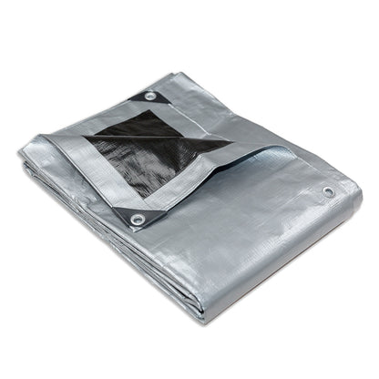 Heavy Duty Silver Black Tarp Tarpaulin 3.6x5.5m V406-TS1218