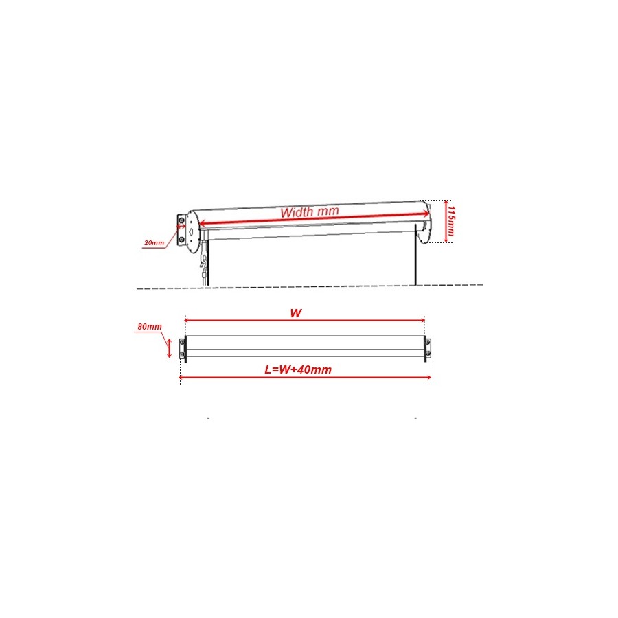Outdoor Roller Blind Sun Screen Awning With Aluminium Hood V410-ROLL-CHARC2000
