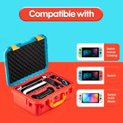 DEVASO Carrying Case for Nintendo Switch OLED Case, Professional Safe Hard-Red & Blue V413-1120486-RB