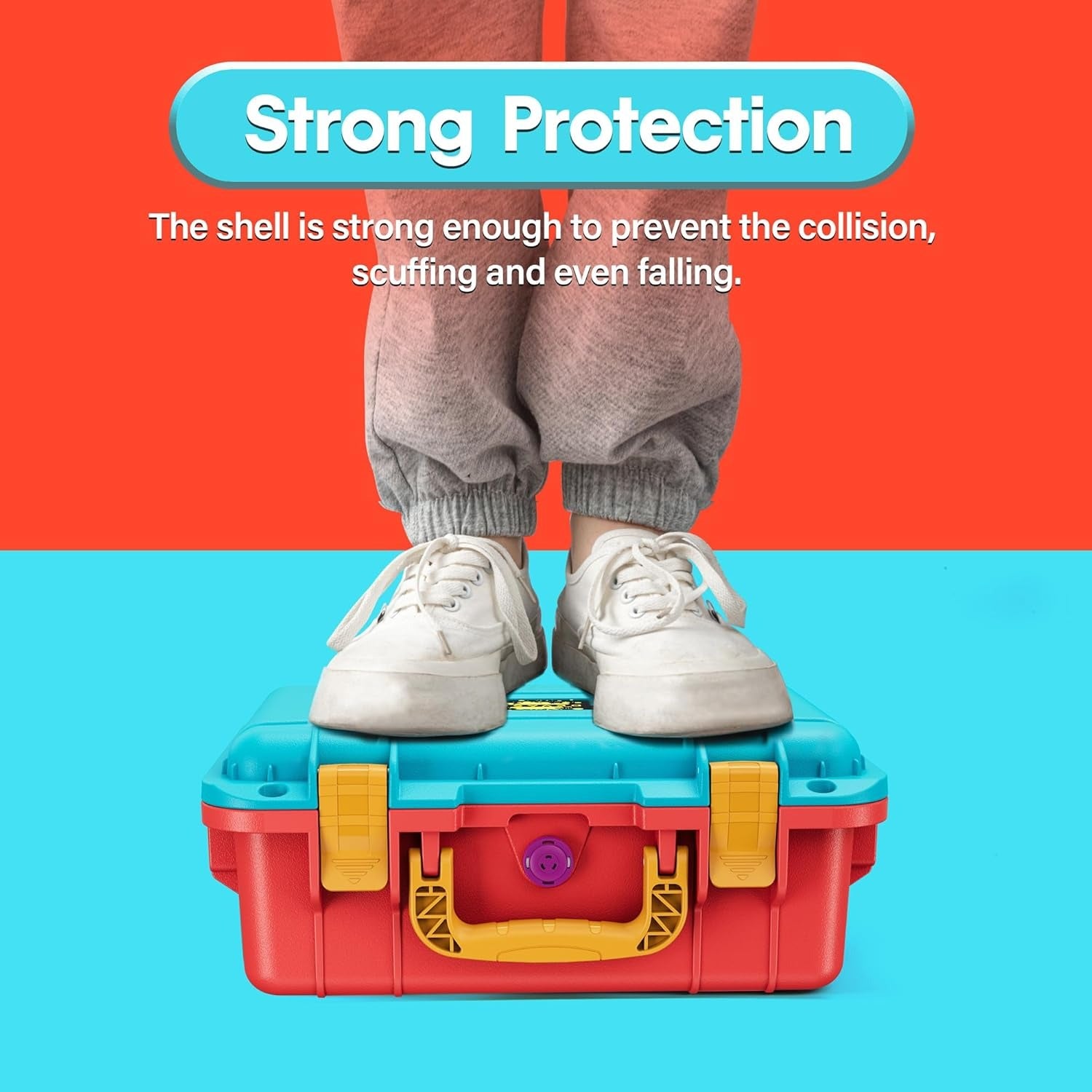 DEVASO Carrying Case for Nintendo Switch OLED Case, Professional Safe Hard-Red & Blue V413-1120486-RB