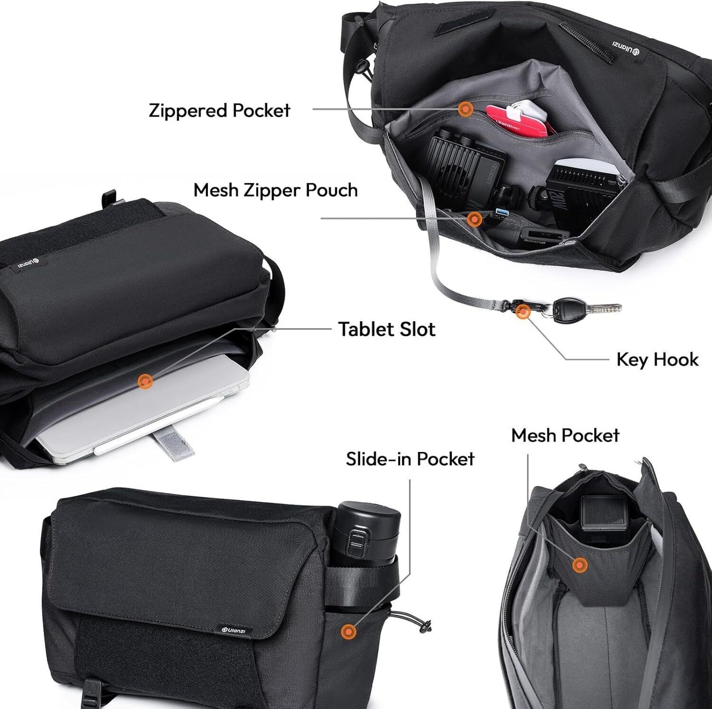 ULANZI BP11 8L Camera Sling Bag with Tripod Holder for Men Women, Lightweight Splash-proof DSLR/Mirrorless V413-B158