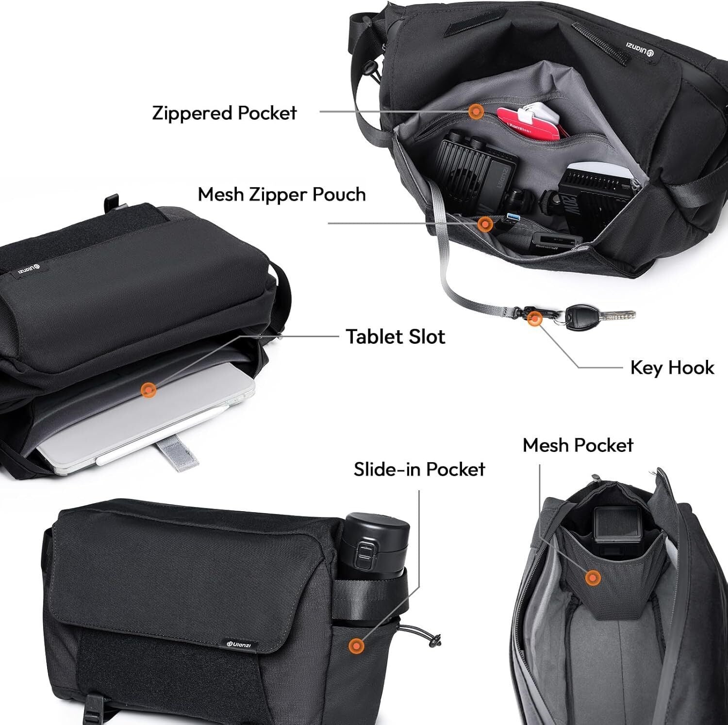 ULANZI BP11 8L Camera Sling Bag with Tripod Holder for Men Women, Lightweight Splash-proof DSLR/Mirrorless V413-B158