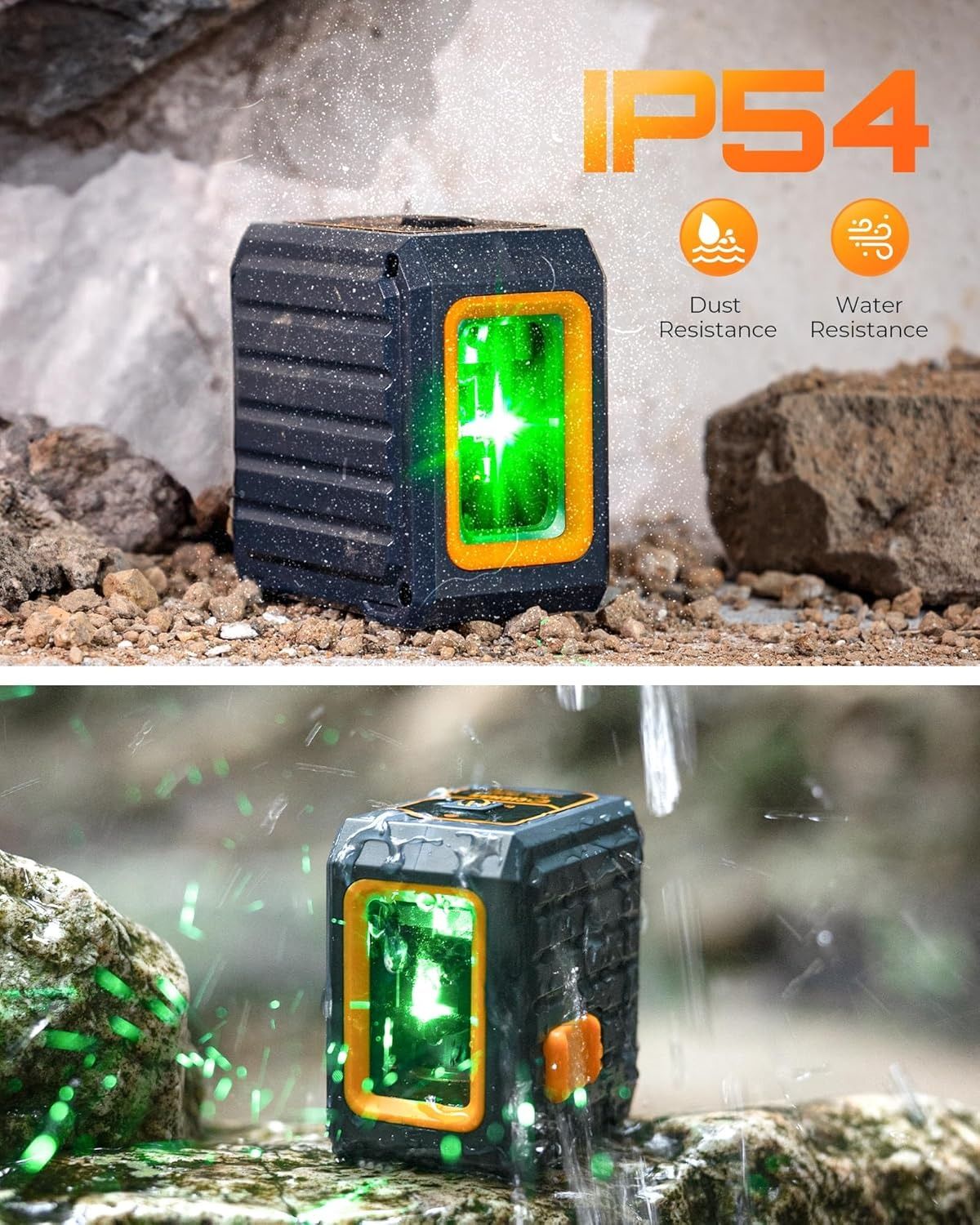 Cigman Line Laser, 100ft Self Leveling Laser Level with Magnetic Bracket, Green Laser Level for Picture V413-CM-G01