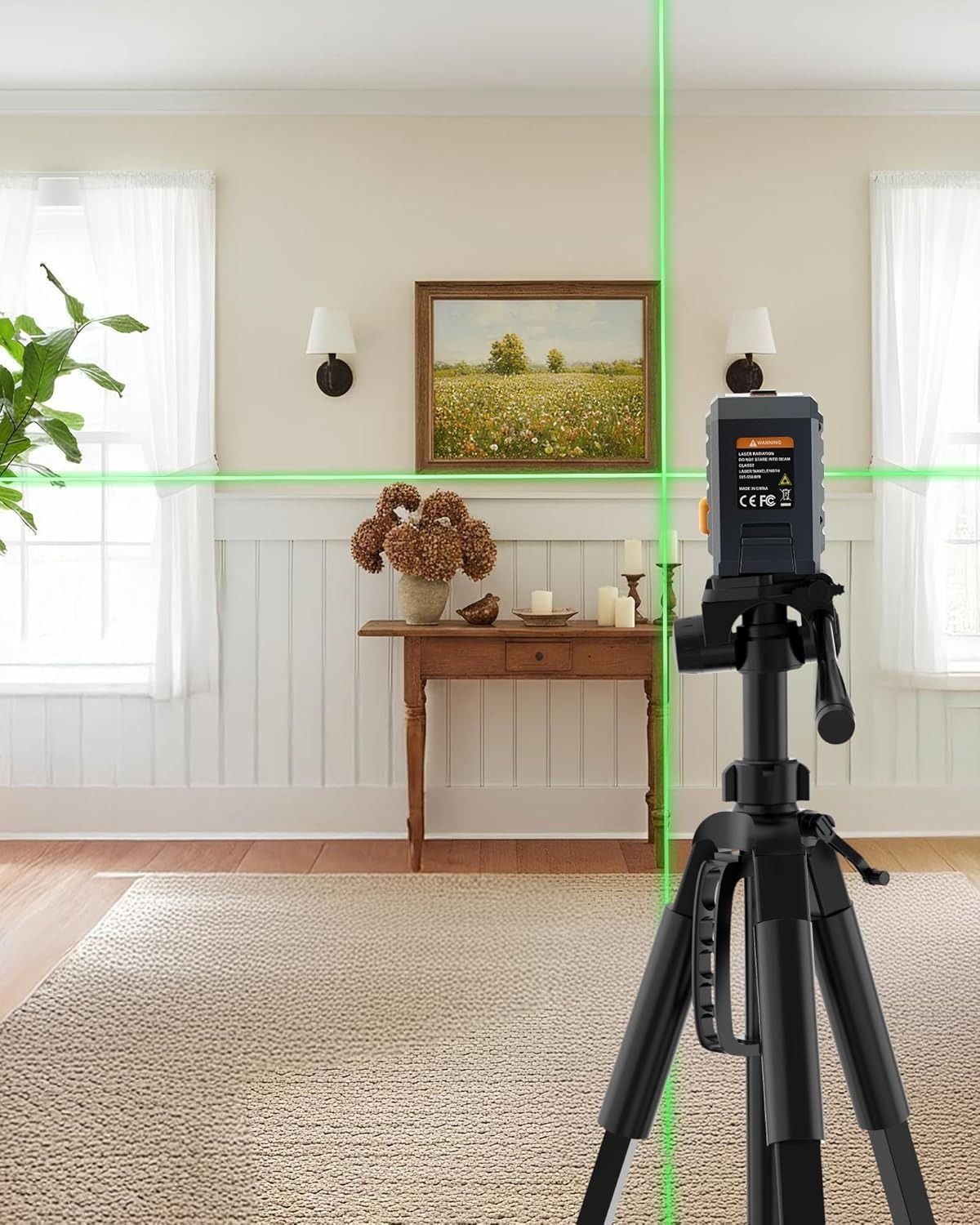 Cigman Line Laser, 100ft Self Leveling Laser Level with Magnetic Bracket, Green Laser Level for Picture V413-CM-G01