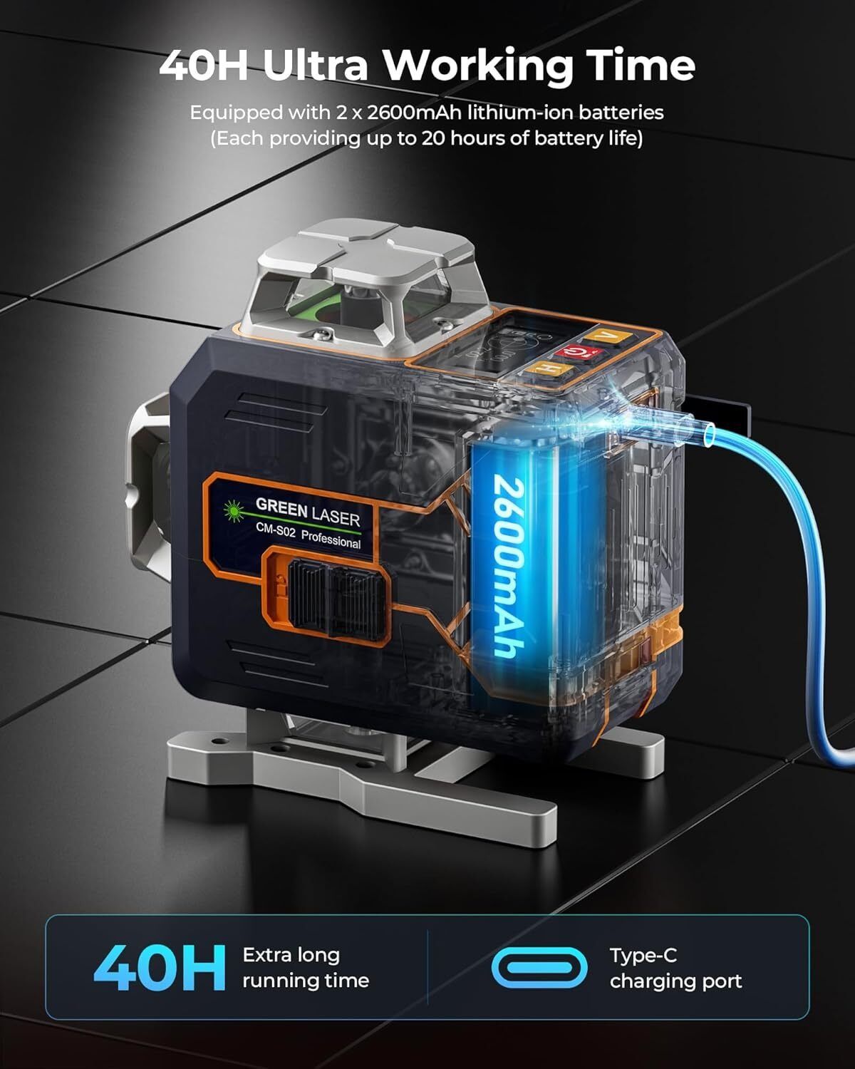 CIGMAN 4x360° 16 Lines Laser Level with Remote&APP Control, Self Leveling CM-S02