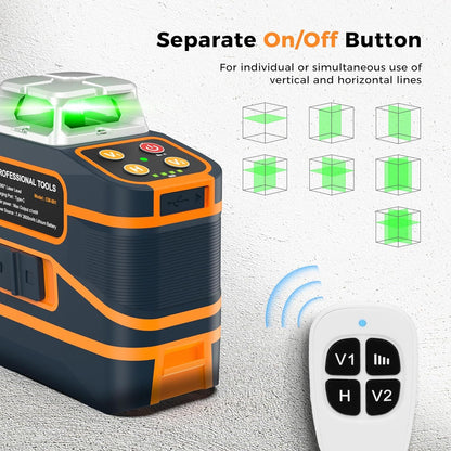 CIGMAN Laser Level CM-801 Laser Level Self Leveling 3x360 degrees3D Green Cross Line for Decoration and V413-CM801