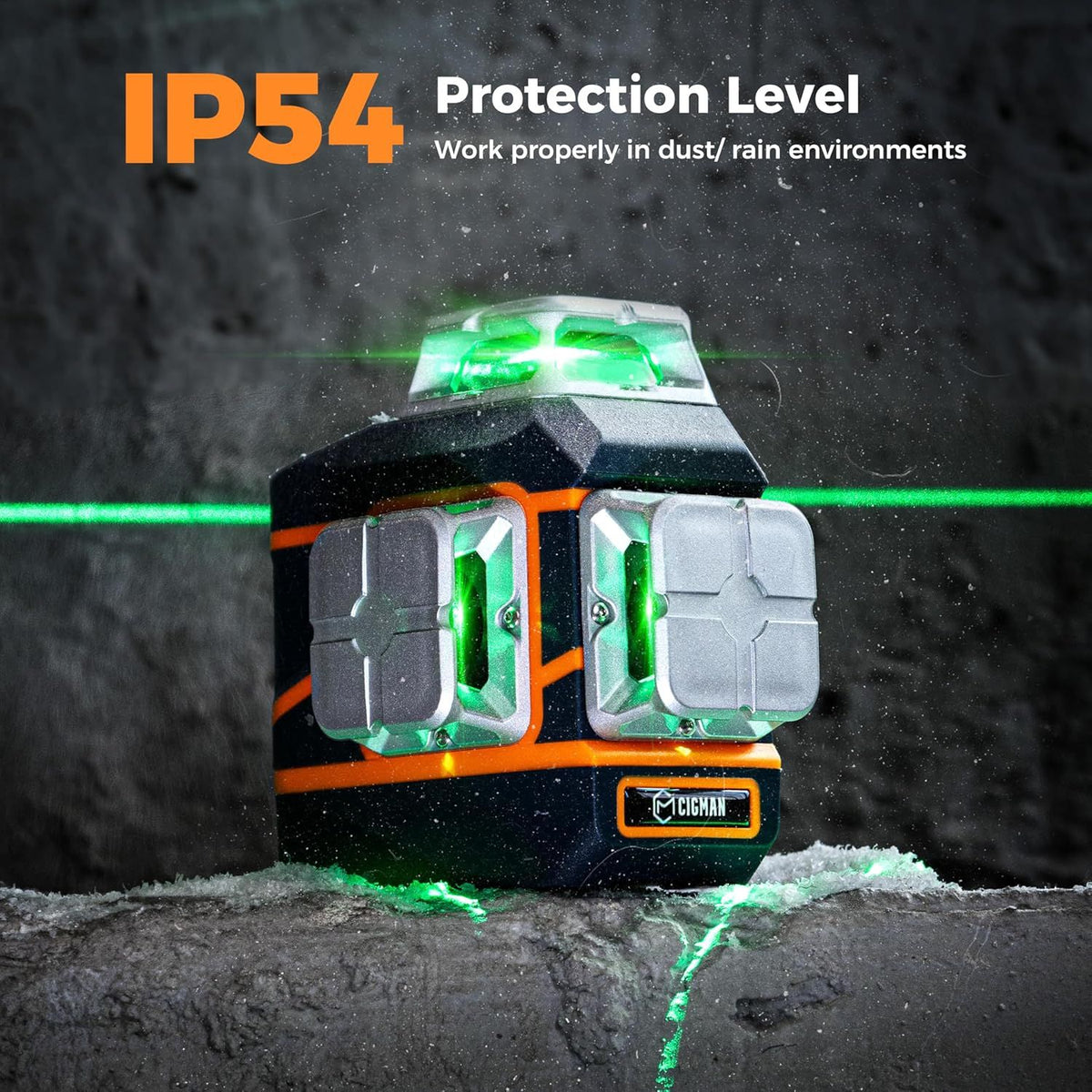 CIGMAN Laser Level CM-801 Laser Level Self Leveling 3x360 degrees3D Green Cross Line for Decoration and V413-CM801