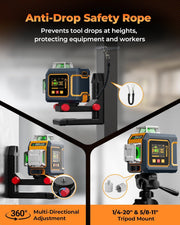 CIGMAN Green Laser Level, 3x360 degrees Side LCD 12-Line Self-Leveling, Bluetooth App Remote, Pulse Mode for V413-CMS03
