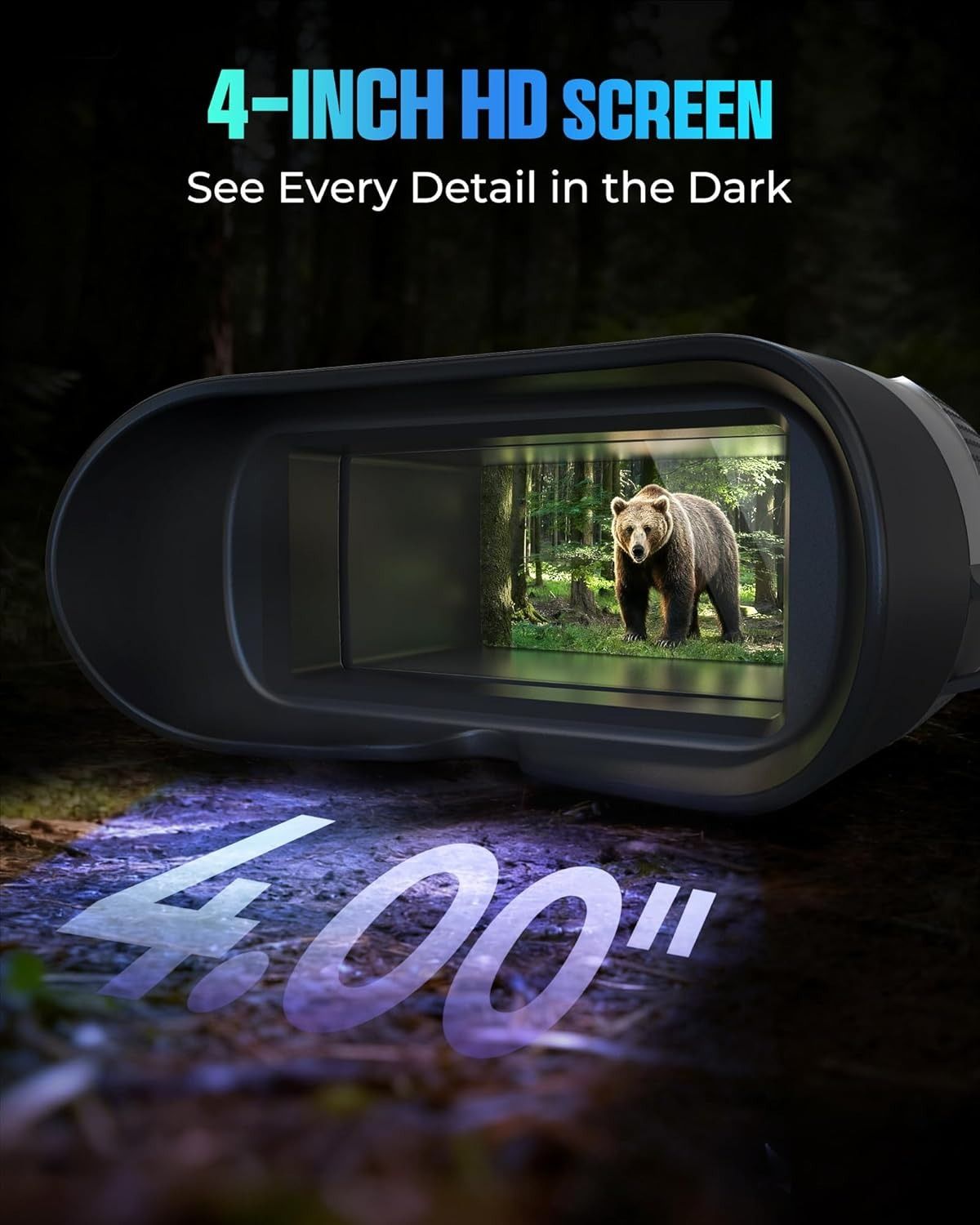 CIGMAN True 4K Night Vision Binoculars,Infrared Goggles with Full-Color Low-Light Imaging, 7-Layer Coated V413-CNV-PRO