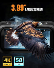 CIGMAN 4K Night Vision Binoculars, 3.99" Large HD Display, 58MP Night Photos, 5000mAh Battery, IP65 V413-CNV01
