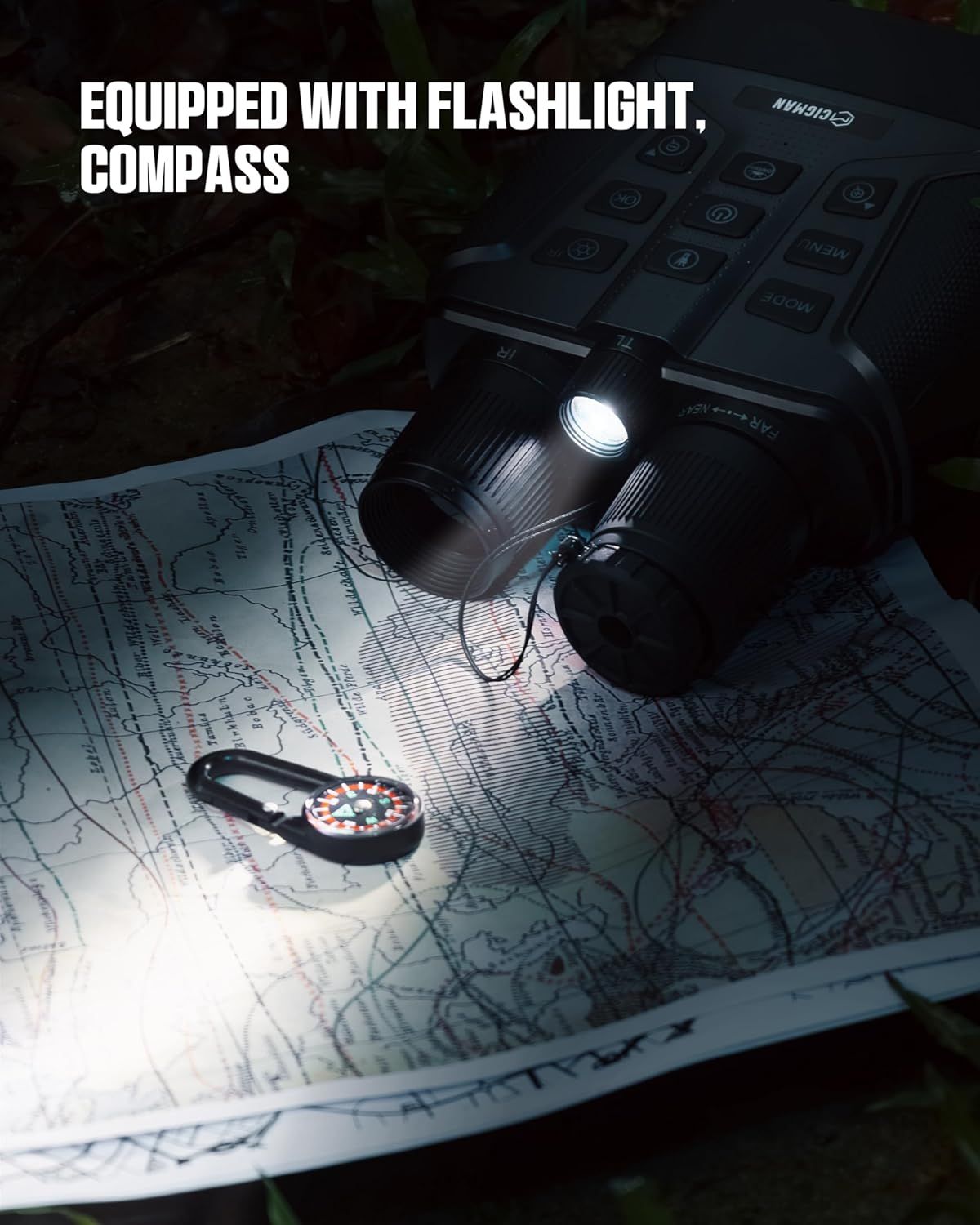 CIGMAN 4K Night Vision Binoculars, 3.99" Large HD Display, 58MP Night Photos, 5000mAh Battery, IP65 V413-CNV01