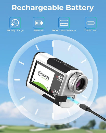 Golf Rangefinder with Slope, CIGMAN 1312 Yards Range Finder Golf, 2.4-inch External Color Touchscreen, Flag V413-CT-1200PRO