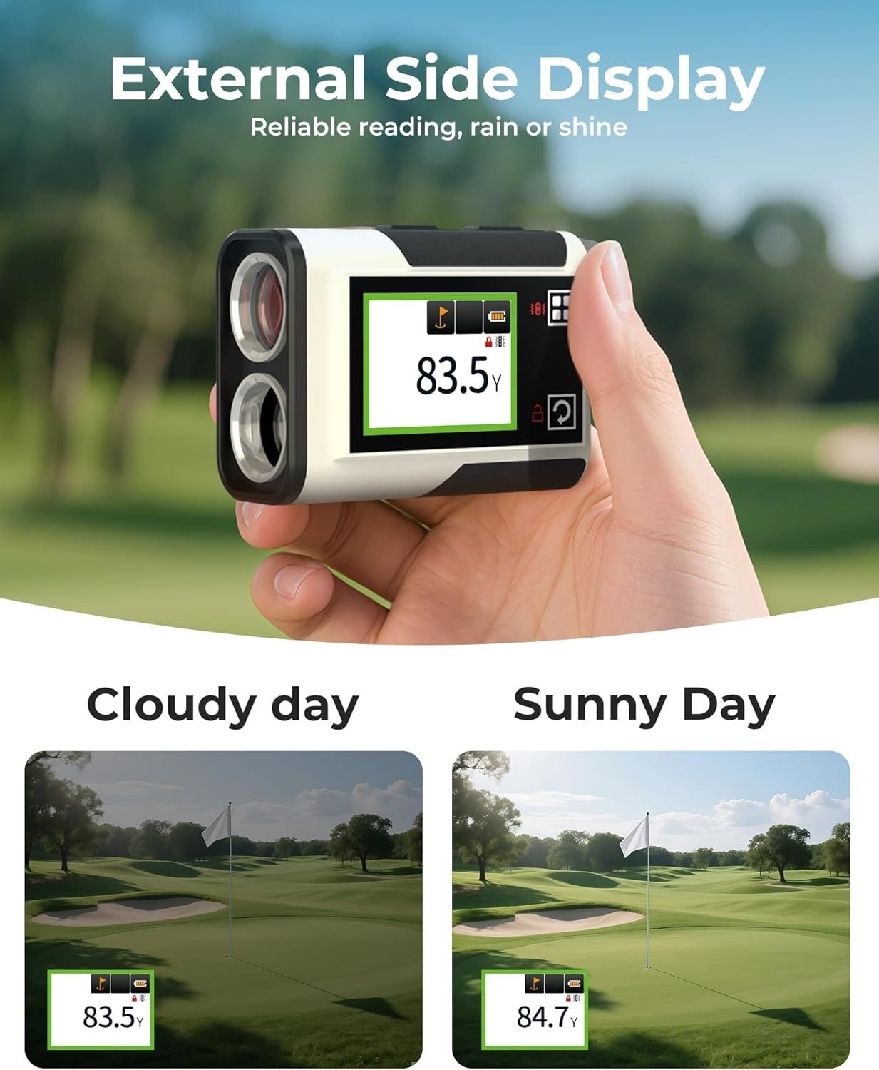 Golf Rangefinder with Slope, CIGMAN 1312 Yards Range Finder Golf, 2.4-inch External Color Touchscreen, Flag V413-CT-1200PRO
